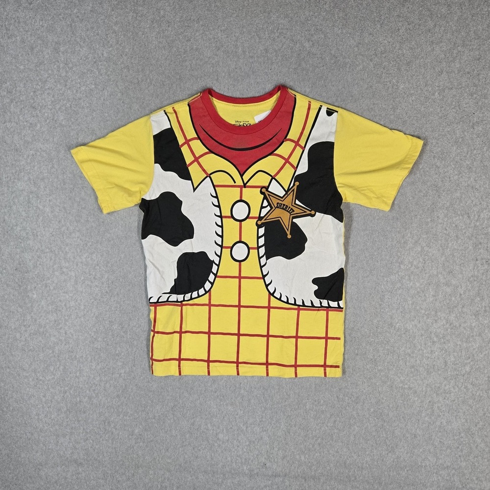 Disney Pixar Boy Shirt L Yellow Graphic Toy Story Logo Short Sleeve